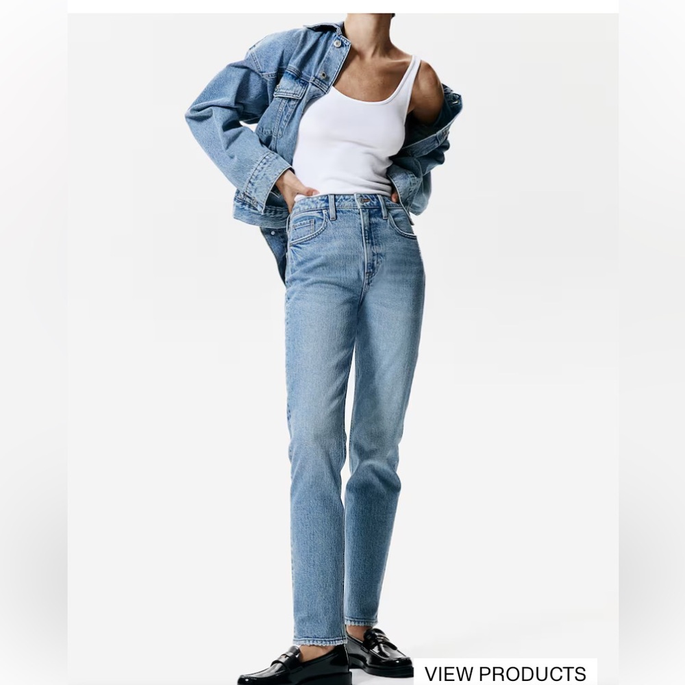 H&M Blue Straight Jeans Classic Denim